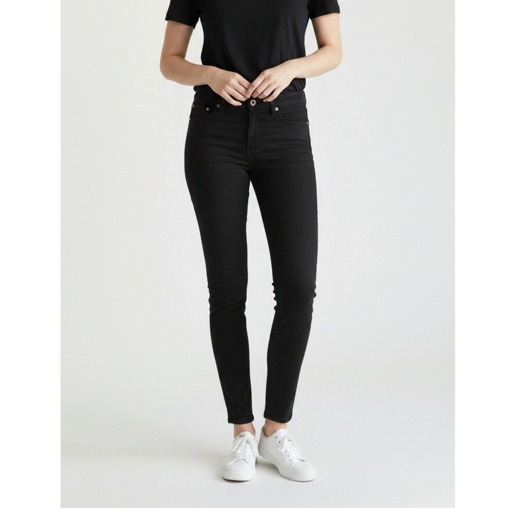 J.Crew Womens 24 Toothpick Super Skinny Ankle Jeans Black Stretch Velvety Finish